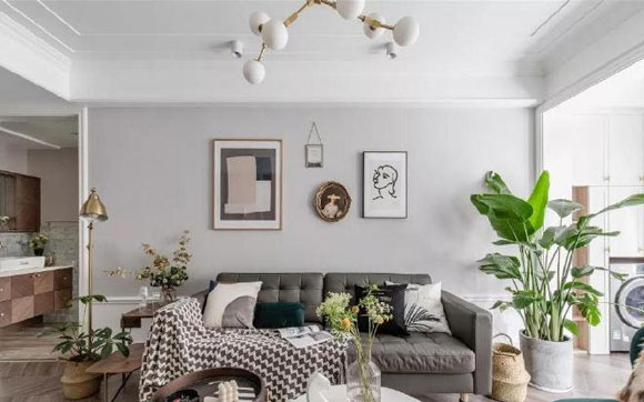 简洁大气的北欧风两房装修,空间利用很完美,打通阳台最实用!