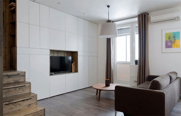 实用的北欧简约风单身公寓装修，一点都不挤，收纳空间设计真聪明！