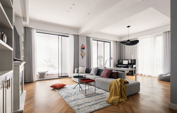 简洁却特别大气的现代风格装修，大户型这样设计真高级，晒晒！