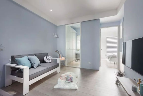 9套温馨惬意的客厅装修,淡蓝色墙面特别漂亮,会有你喜欢的吗?