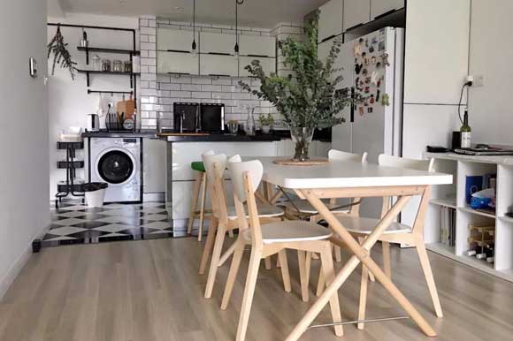 8套餐厅厨房一体装修案例,面积再小都不怕,这样装真不挤!