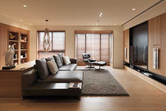 110㎡现代风格装修，原木色的简洁空间，大户型这样设计真大气！