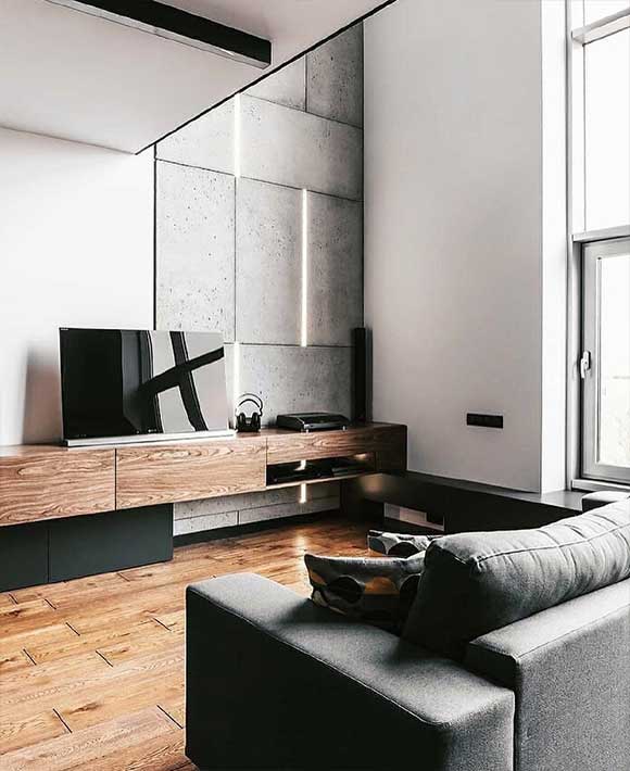 暗灰色设计的高级空间，复式公寓这样装修，有个性很大气！