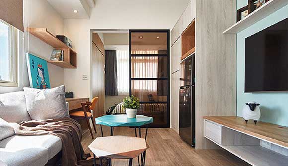 小巧精致的30㎡单身公寓装修,麻雀虽小五脏俱全,难能可贵!