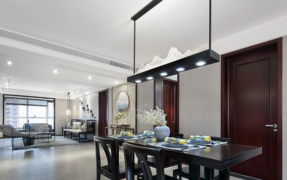 简约新中式风格装修,优雅大气很有高级感,卫生间双台盆特实用!