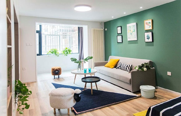 56㎡一居室装修,客厅隔出儿童房,厨房餐厅一体,全屋美观又实用!