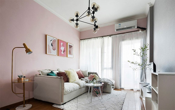 很可爱的北欧风格装修,淡粉色墙面真好看,单身女白领的小资生活!