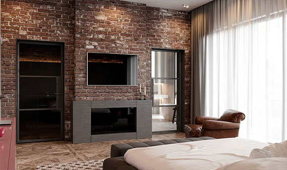 另类的现代工业风装修，未经修饰的砖墙个性十足，设计粗犷很高级！