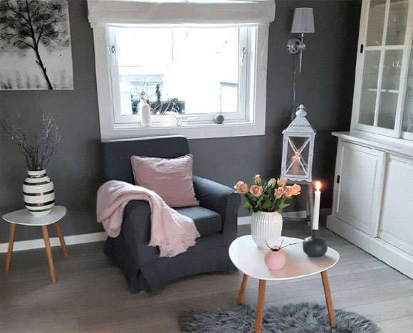 温馨甜蜜的公寓装修,灰色调的空间真是好看,怀旧复古很小资!