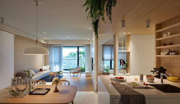 原木日式风格装修，卧室衣柜设计真少见，全屋装修简洁很舒服！