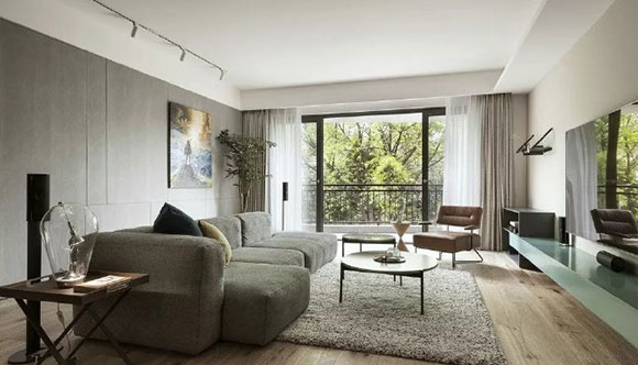 卧室隐形门设计，书柜隔出阳光书房，全屋设计简洁却很有品位！