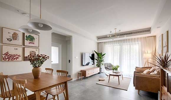 温馨的86㎡原木北欧风装修,阳台装吊柜,卧室装修实用又舒适!