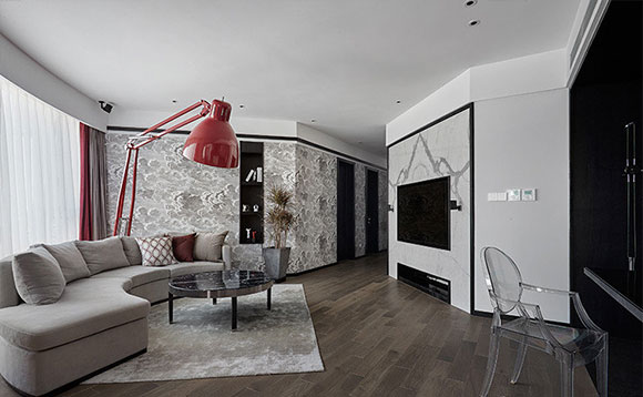 简洁时尚的现代风格装修，黑白灰的空间优雅大气，真是漂亮极了！