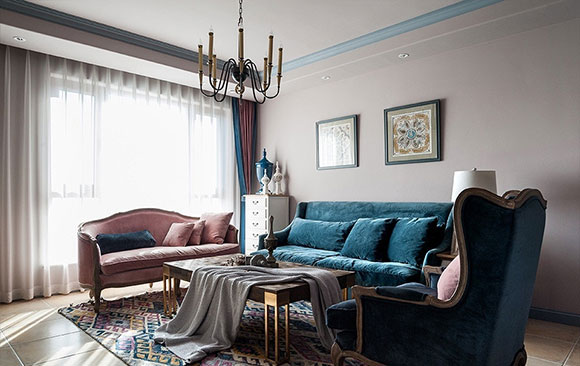 马卡龙色系的法式风格装修，复古设计高贵典雅，难得一见！