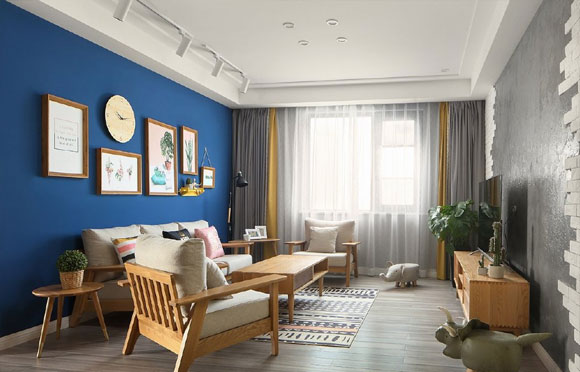 电视背景墙个性又文艺，卧室衣柜飘窗一体更实用，全屋设计很耐看！