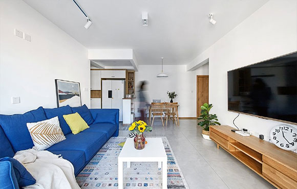 二手房改造，两房改三房，设计简洁大方很实用，入户装吧台隔断！