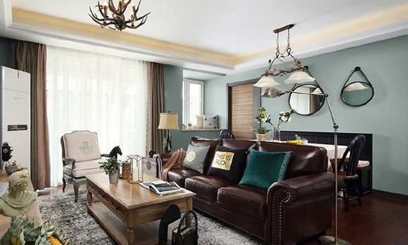 淳朴的美式田园风格装修,复古家具加简单吊顶,全屋装修很温馨!