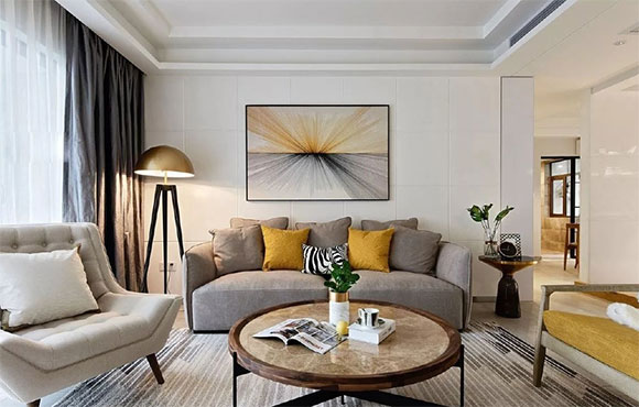 书房地面抬高，主卧室配衣帽间，很高级的现代风格装修，真是漂亮！