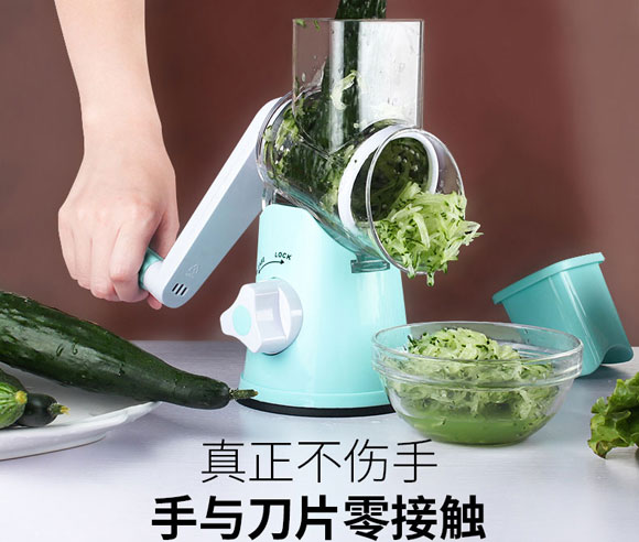菜刀切菜易伤手，滚筒切菜神器，不伤手、速度快、厚薄更均匀！