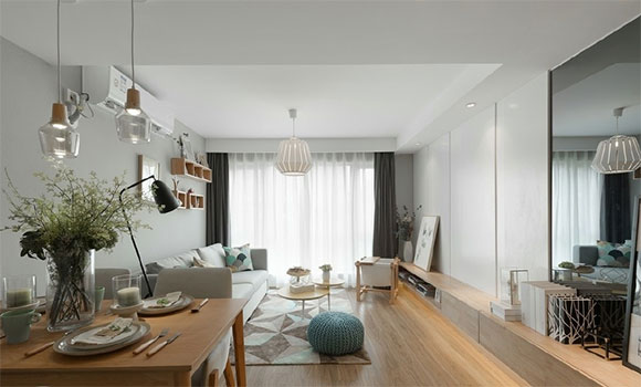 柔和舒适的复式空间,软包背景墙真漂亮,卫生间墙面砖最耐看!