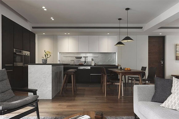 开放式厨房装修,让家里看起来大很多,美观又实用,值得学习!