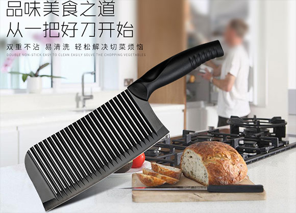 波浪纹不锈钢菜刀，能切菜能剁骨头，轻便小巧不酸手！