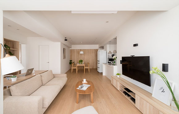 等有钱买房就照她家这样装，开放式设计不浪费空间，清爽还特好看！