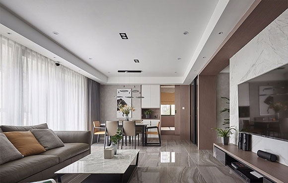 他把沙发换个角度摆放,完工后客厅宽敞又明亮,全屋装修真高级!