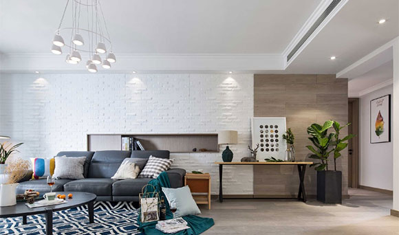 很时尚的北欧风装修,电视柜打满墙,沙发墙装壁龛,儿童房更漂亮!