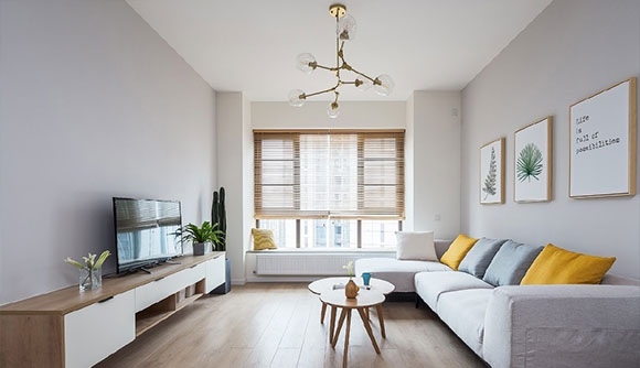 很舒服的极简设计，乳胶漆墙面没装吊顶，装修预算不多你就这样装！