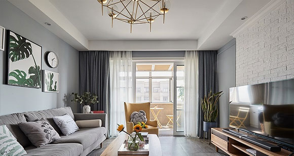 梦想中的幸福生活,砖砌电视背景墙造型很少见,全屋装修真漂亮!