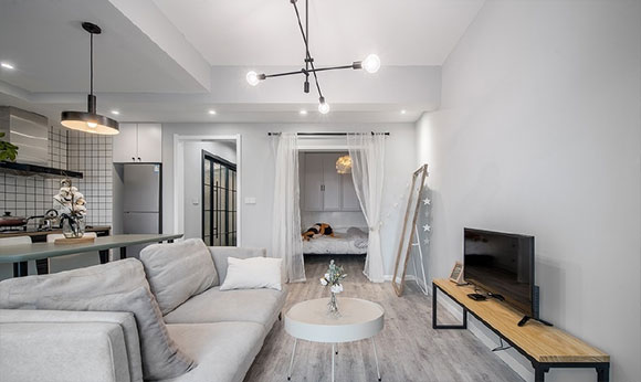 极简北欧风单身公寓装修,卧室小得只能放下床,一个人住却很知足!