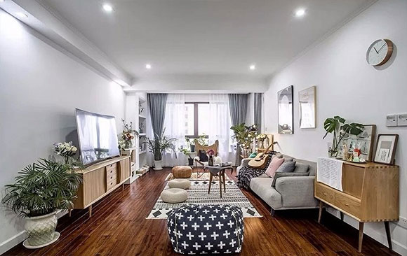 慵懒舒适的北欧风住宅,开放式厨房,书房面积很大真让人羡慕!