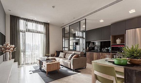 69㎡现代风格复式公寓装修，空间利用完美，卧室低矮但很知足！