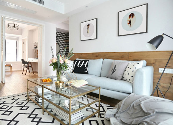 白色鞋柜加折叠门书房,全屋简约清新很漂亮,空间通透真舒服!