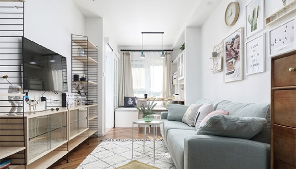 客厅装榻榻米,集成书房真心实用,这个小户型空间装修效果满分!