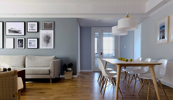 格调优美的简约风格装修,墙面颜色很耐看,不要电视墙却更漂亮!