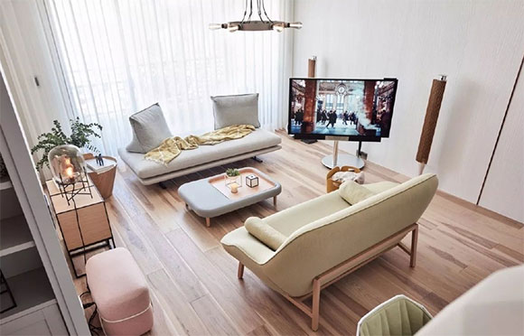 简单也能很高级,开放式厨房,卧室床头装吊柜,超有品位!