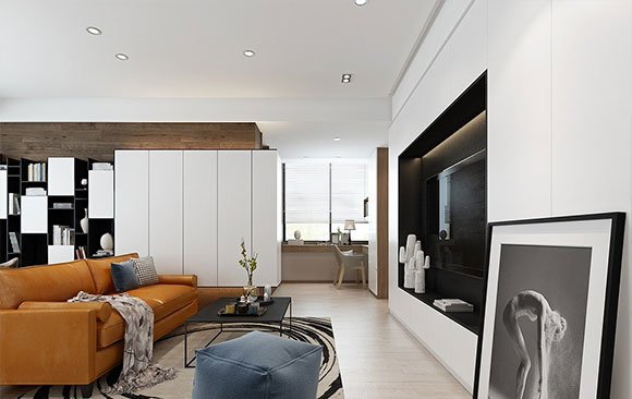 83㎡居然装出了大户型的感觉,简约时尚很大气,小书房真心实用!