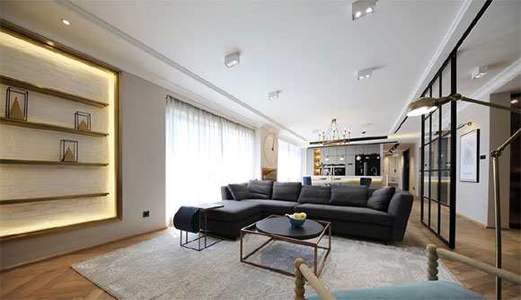 她家北欧风设计极度舒适，进门装玻璃隔断墙，全屋装修美观更实用！