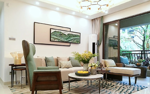 电视墙装柜子，卧室飘窗装角柜，时尚又大气的现代中式风格装修！