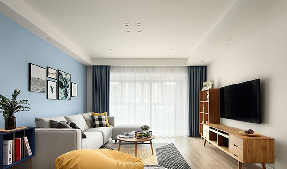 色彩斑斓的简约风格装修真温馨,厨房墙面凿个洞,别提多方便!