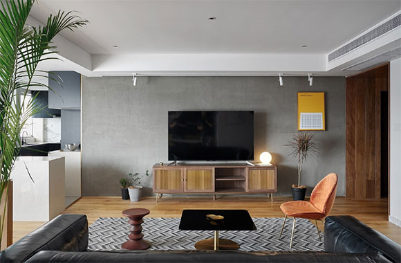 小两房竟然装出豪宅范,客餐厅厨房书房一体,完美的小户型装修!