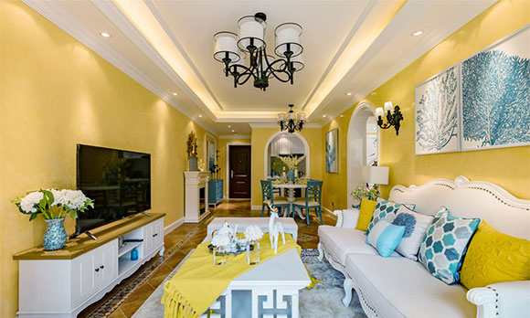 75㎡地中海风格两房装修,明亮热烈又色彩丰富,会不会太花哨呢?