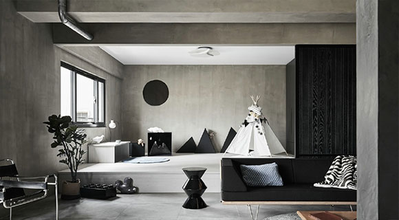 炫酷的水泥色大户型装修，工业风设计前卫又另类，有人喜欢吗？