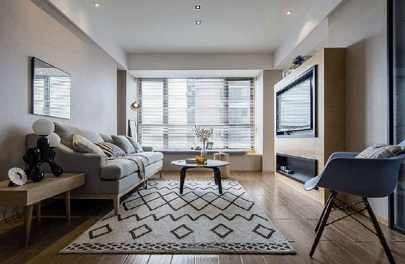 客厅没阳台一定要装上飘窗,70㎡简约风空间,随性大方很舒服!
