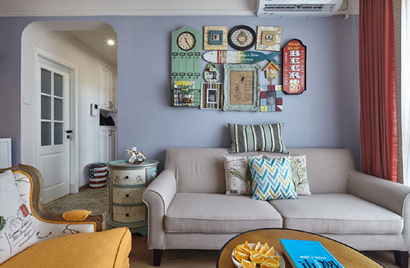 清新的现代美式风格装修，配色设计很活泼，美观精致有点复古！