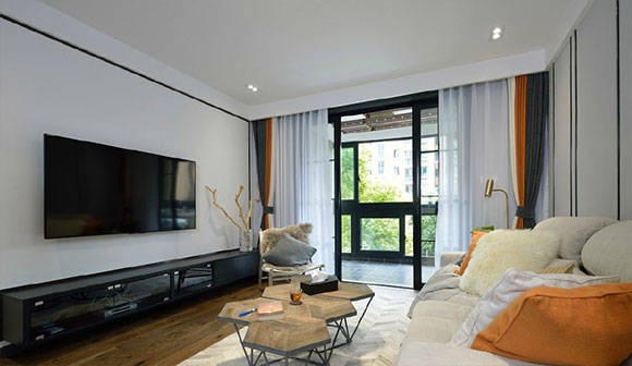 96㎡现代风格装修，设计简洁却很高级，黑色装饰条点缀真漂亮！