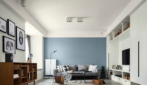 88㎡现代风格两房装修，电视柜鞋柜连成一体，简约时尚很实用！