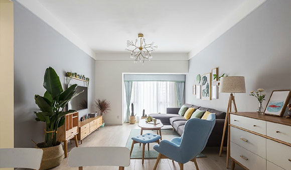 90㎡简约风格两房装修,装饰简单配色温暖,温馨舒适的家!